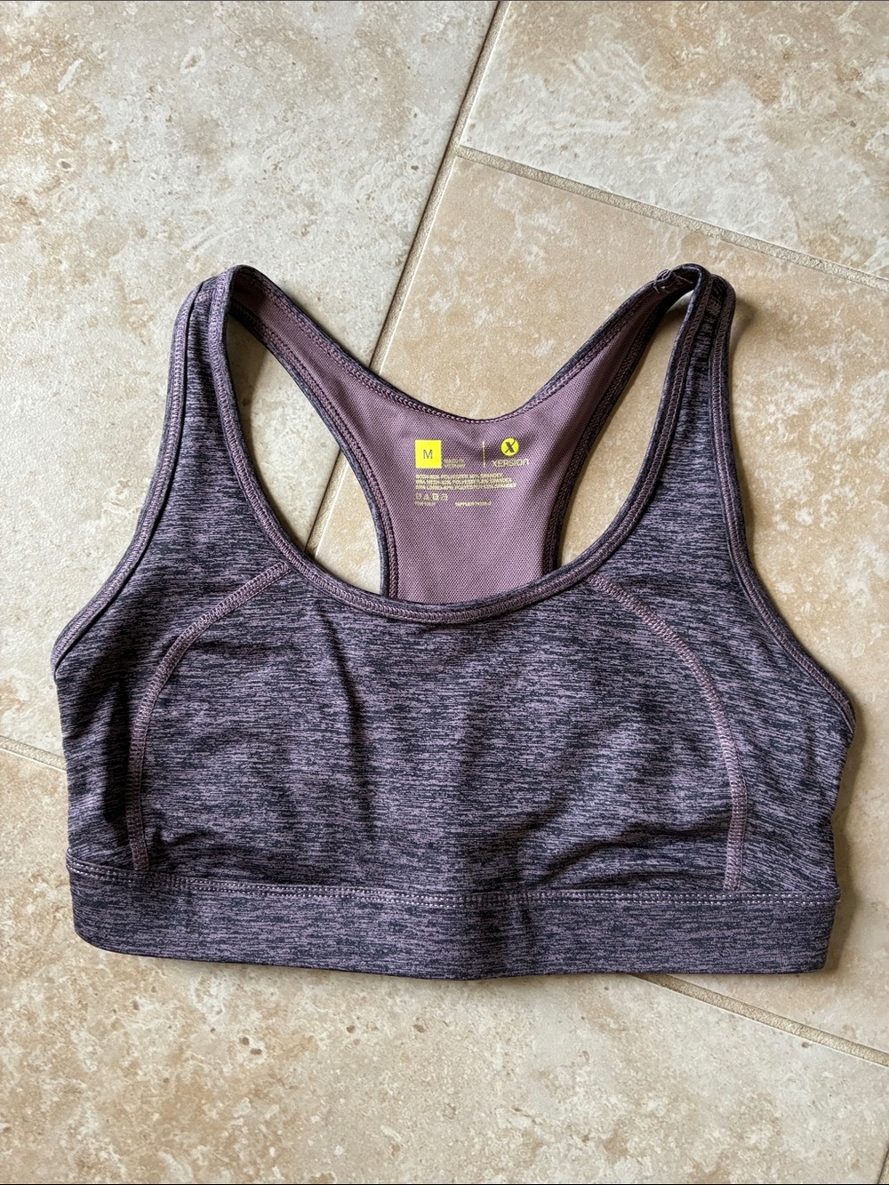 Xersion Purple Heather Racerback Sports Bra
